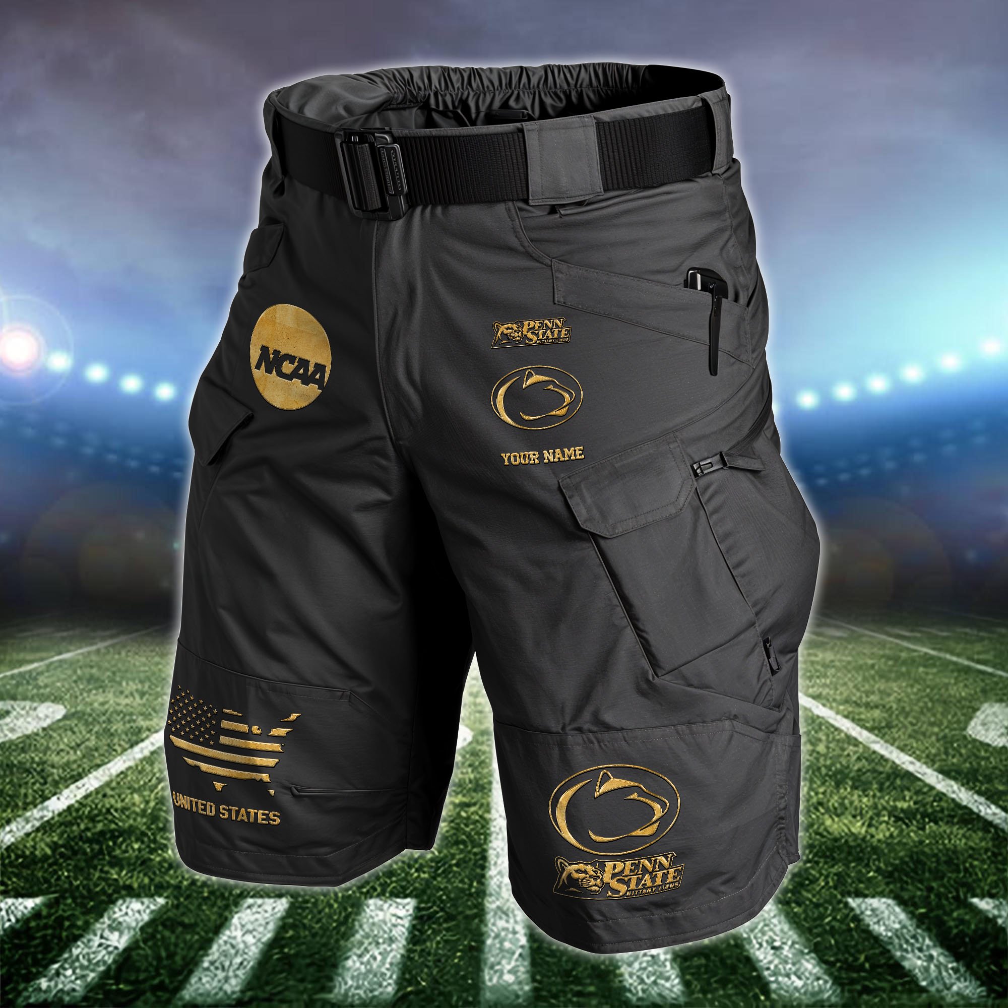 Penn State Nittany Lions  Men Cargo Shorts Custom Your Name, Football Lovers Clothings, Gifts For Football Lovers  EHIVM-59960